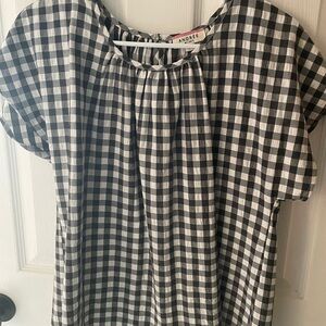ANDREE BY UNIT Monochrome Checkered Top